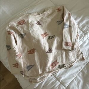 Rylee + Cru Beige Long Sleeve Shirt